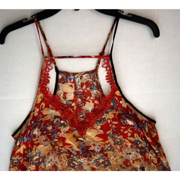 Intimately Free People Women's Sz L Multi Floral Haze Printed Mini Slip Dress - Picture 7 of 12
